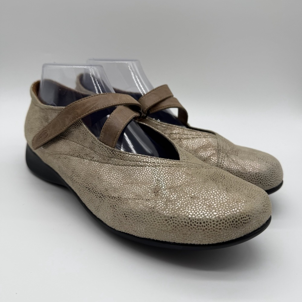 Wolky Women's Passion Mary Jane Shoes Beige Snake Embossed Leather EU 43 / US 12